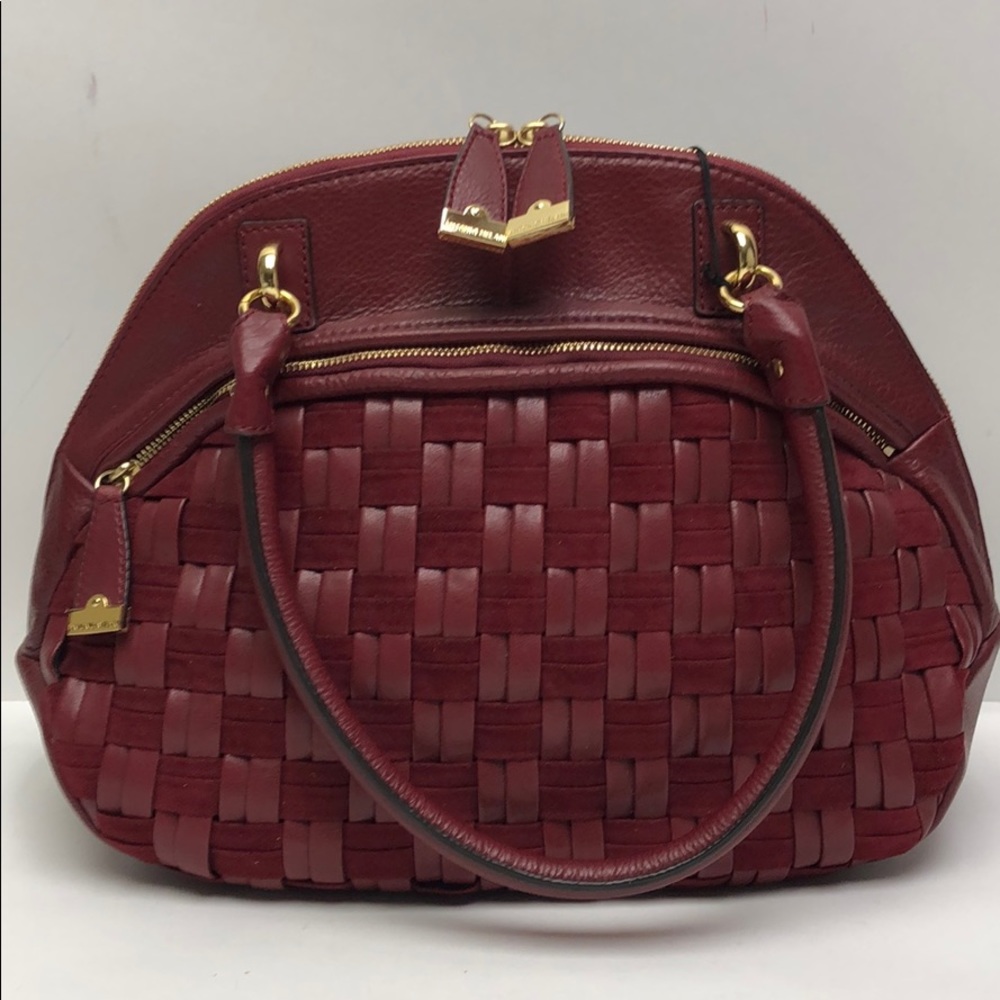 Antonio Melani Woven Satchel Red Purse New